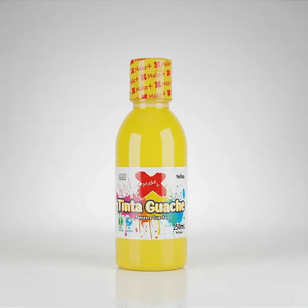 Tinta Guache Amarela 250ml Make+