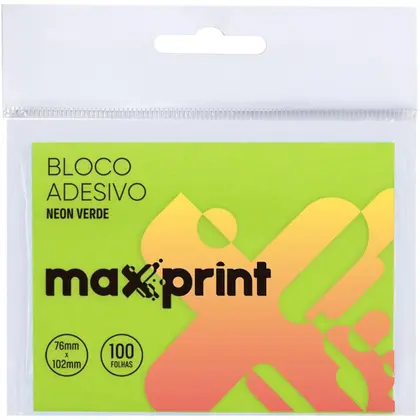 Bloco Adesivo Verde Neon 76x102mm 100 Folhas