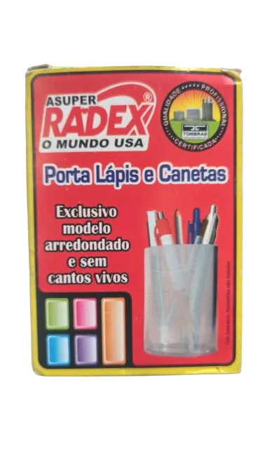 Porta Lápis e Canetas Radex Acrílico Transparente