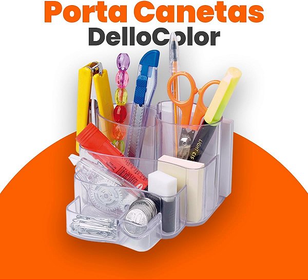 Porta Caneta Dellocolor Cristal Organizador