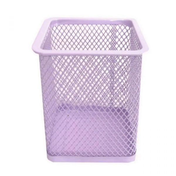 PORTA LAPIS QUADRADO ARAMADO LILAS PASTEL