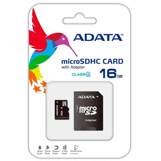 Cartão Micro SD 16GB com Adaptador - ADATA
