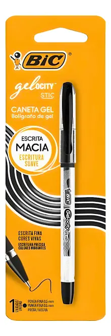 Caneta Bic Gelocity Preta 0.5mm