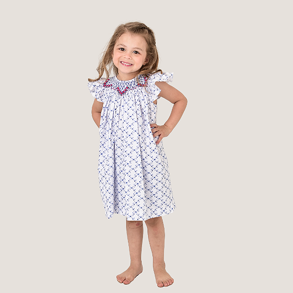 Vestido Mariah Floral Azul Escuro