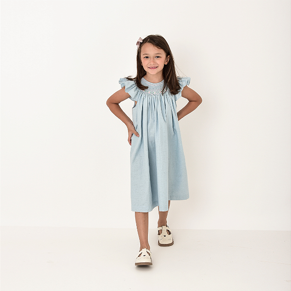 Vestido Mariah Linho Azul