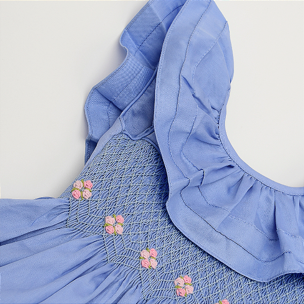 Vestido Julia Azul com Rosa