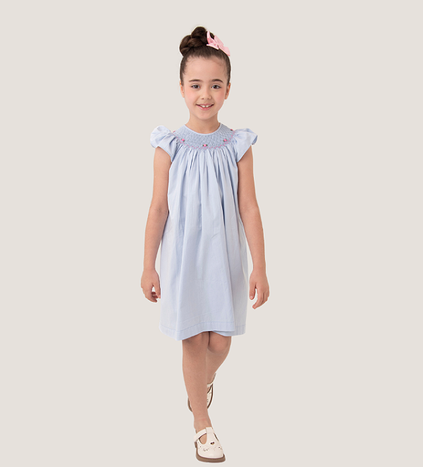 Vestido Mariah Azul Bebê