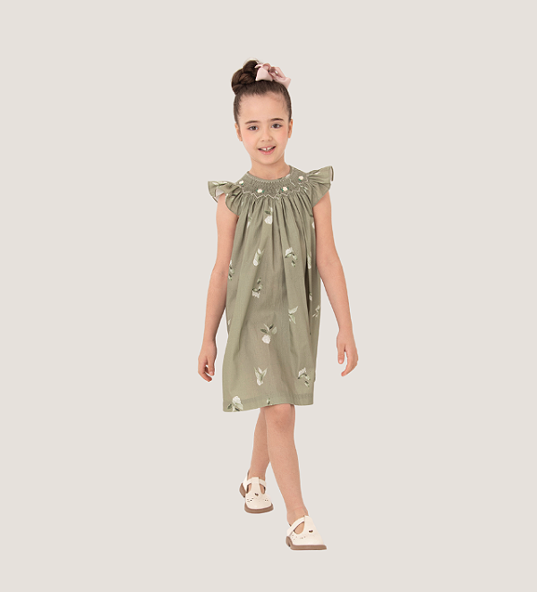 Vestido Mariah Floral Verde Oliva
