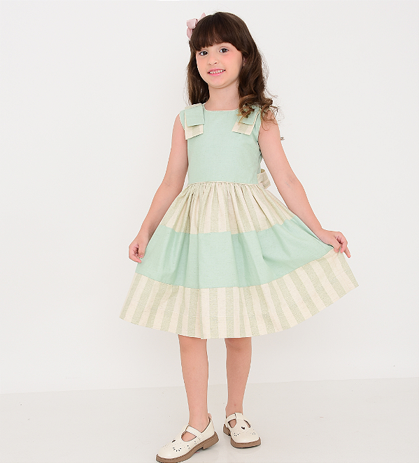 Vestido Luisa Verde e Off