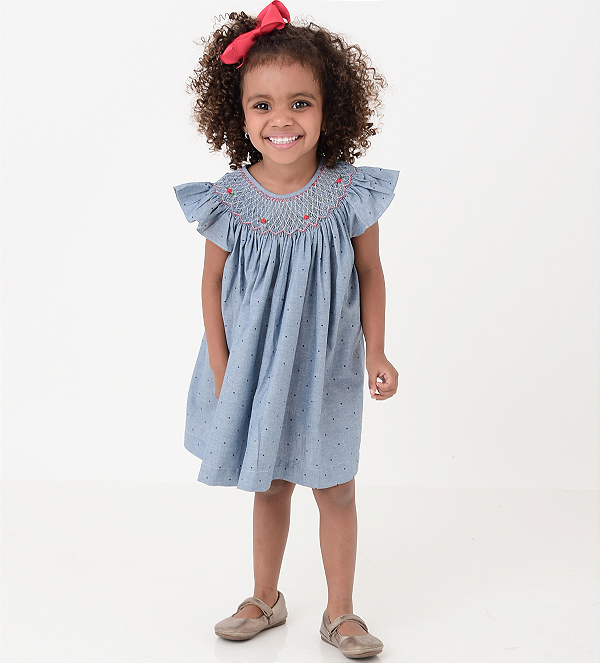 Vestido Mariah Jeans Poá