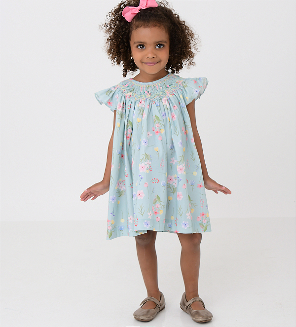 Vestido Mariah Digital Floral Bordado Rosa