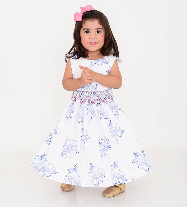 Vestido Amora Floral Grande Azul