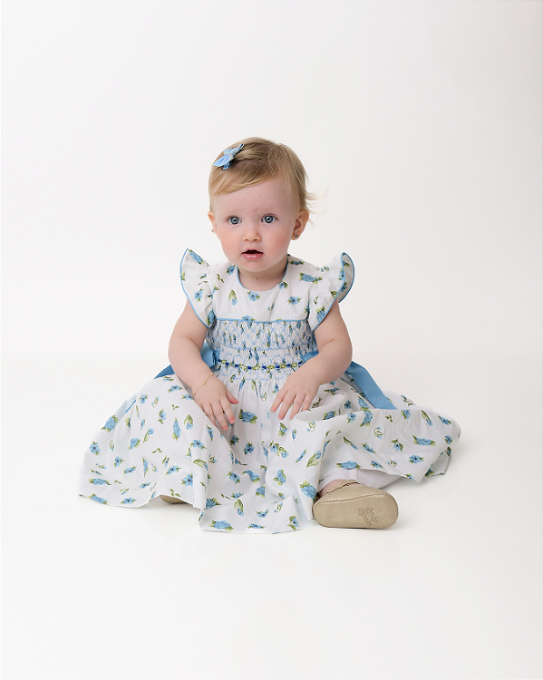 Vestido Elis Gérbera Azul