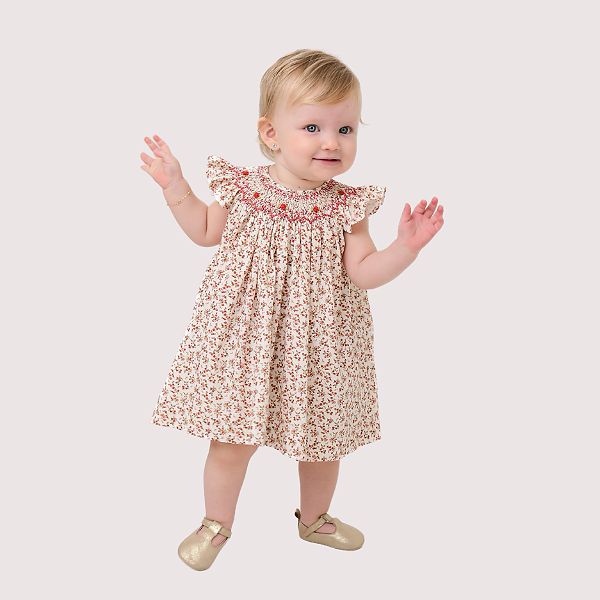 Vestido Mariah Floral Rosas Vermelhas