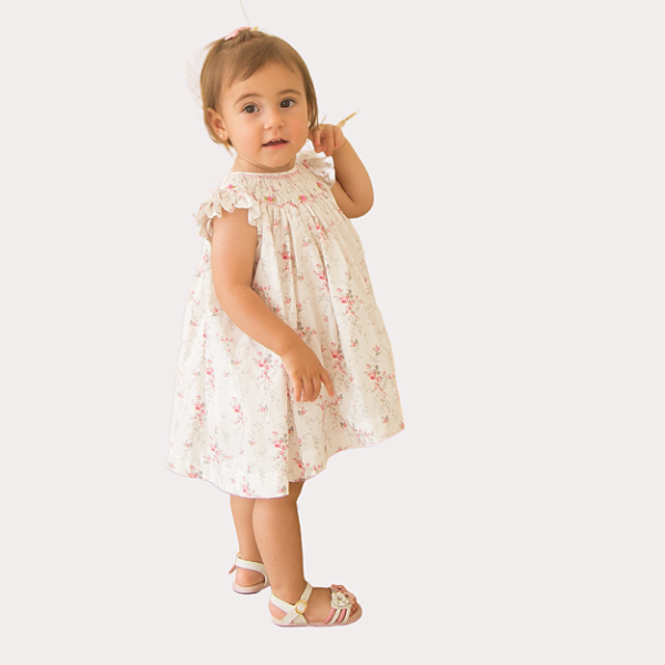 Vestido Mariah Floral Bordado Rosa