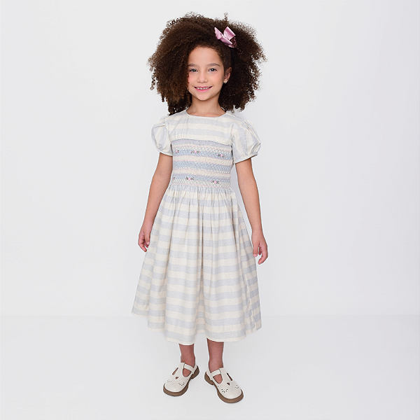 Vestido Mariela Linho Listrado