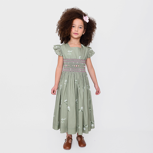 Vestido Olívia Floral Verde