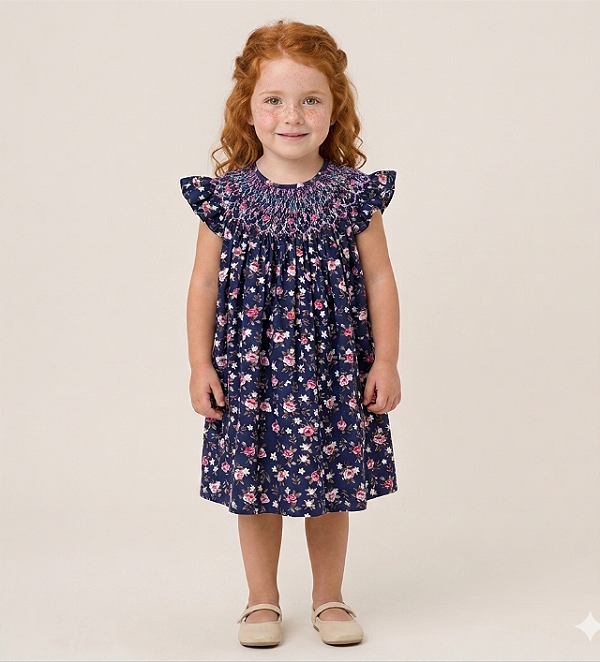 Vestido Mariah Floral Marinho