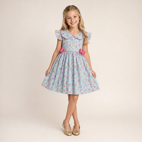 Vestido Deia Floral Liberty Azul