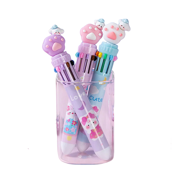 Caneta Patinha de Gato 10 cores