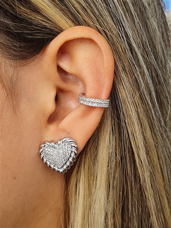 Piercing fake banho rodio branco