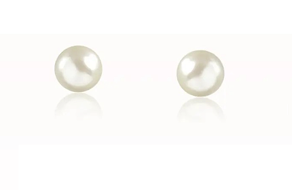 Brinco perola shell infantil banho ouro 18k