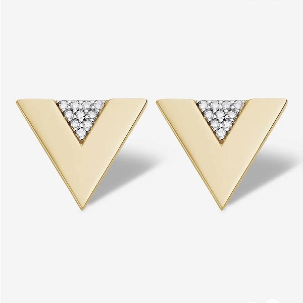 Brinco inspiração vivara cravejado banho ouro 18k