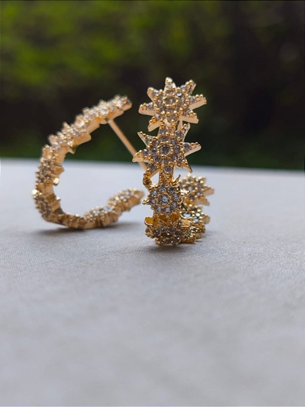 Brinco argola banho ouro 18k