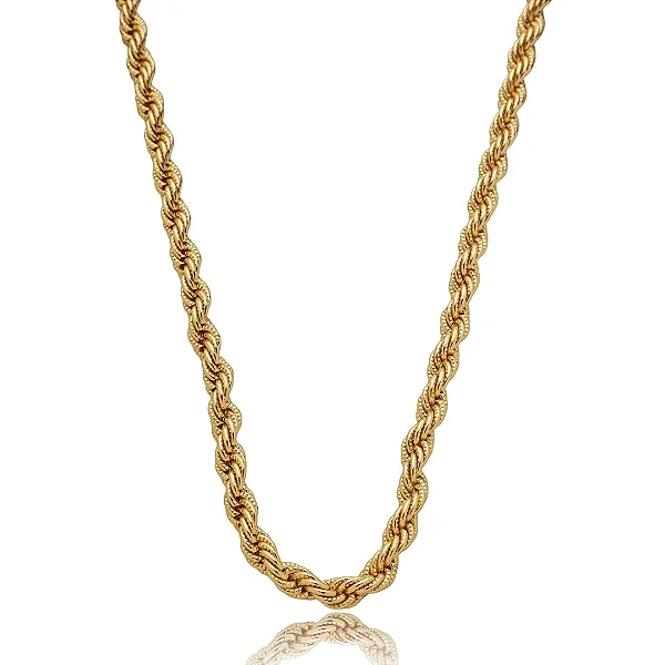 Cordão baiano dourado banho em ouro 18k