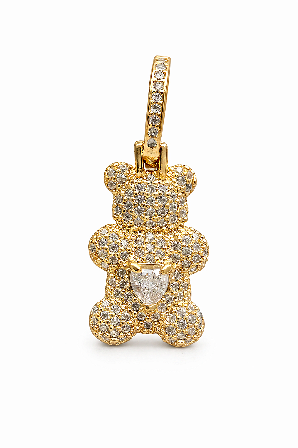 Pingente cravejado com zircônias banhado a ouro 18k