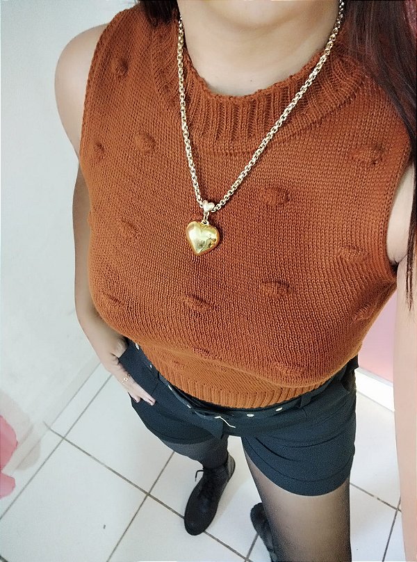 Regata tricô pompom