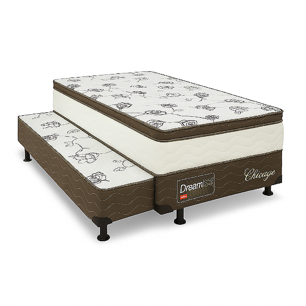 Cama Box Conjugada Dream Flex com auxiliar new chicago 88x188