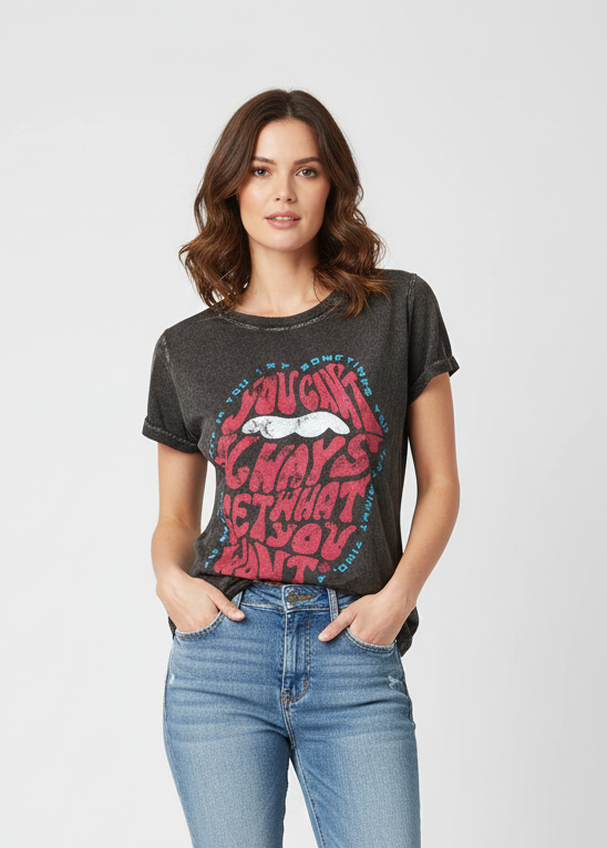 Camiseta Estonada Feminina Rolling Stones