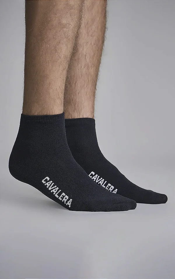 Meia Cano Medio Cavalera Preta