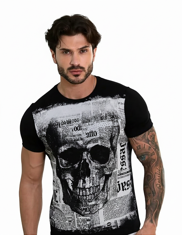 Camiseta RC Skull com Strass
