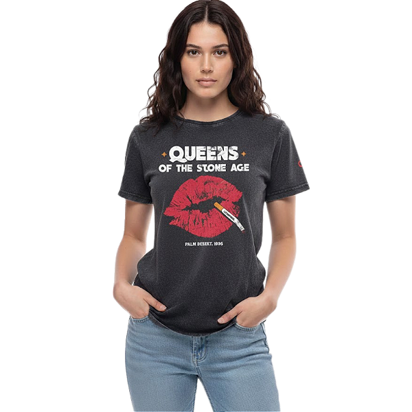 Camiseta LP Estonada Baby Look Queens of the Stone Age