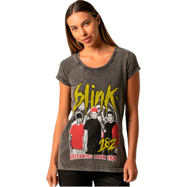 Camiseta LP Estonada Baby Look Blink 182