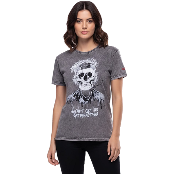 Camiseta LP Estonada Baby Look Keith Richards Skull