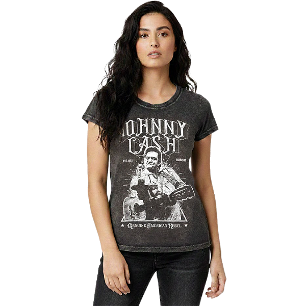 Camiseta LP Estonada Baby Look Johnny Cash