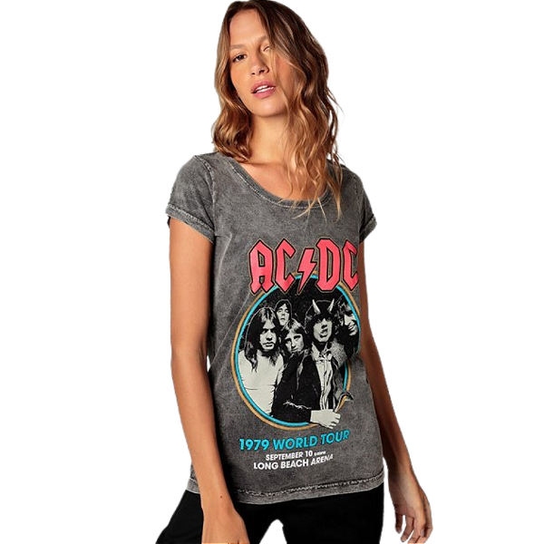 Camiseta LP Estonada Baby Look AC/DC