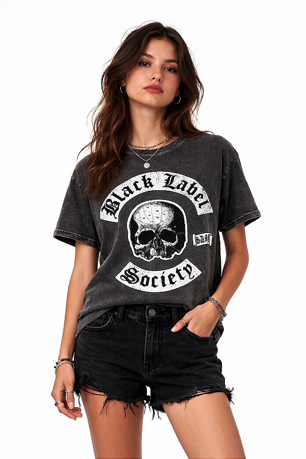 Camiseta LP Estonada Baby Look Black Label Society