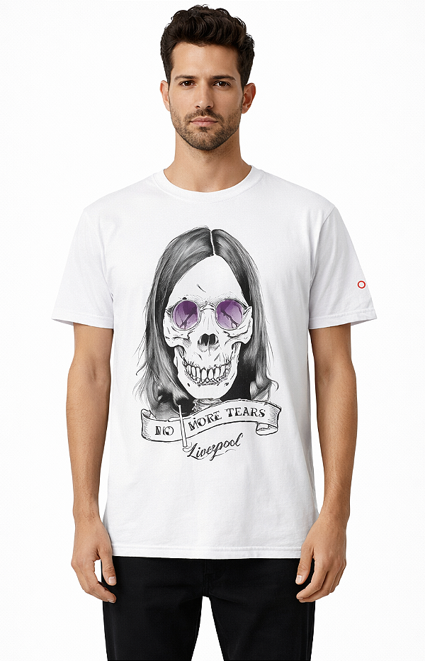 Camiseta LP Branca Skull Ozzy