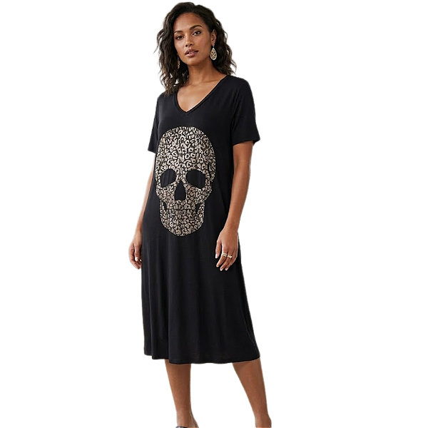 Vestido Midi Skull Strass
