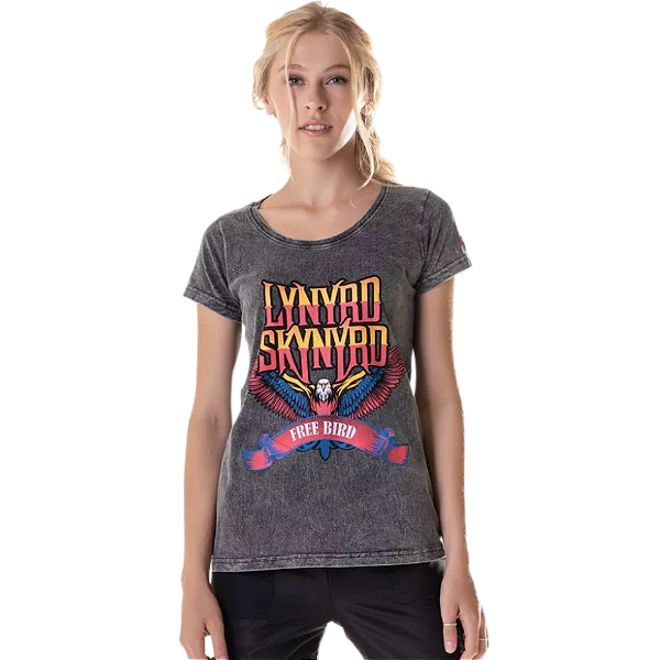 Camiseta LP Estonada Baby Look Lynyrd Skynyrd