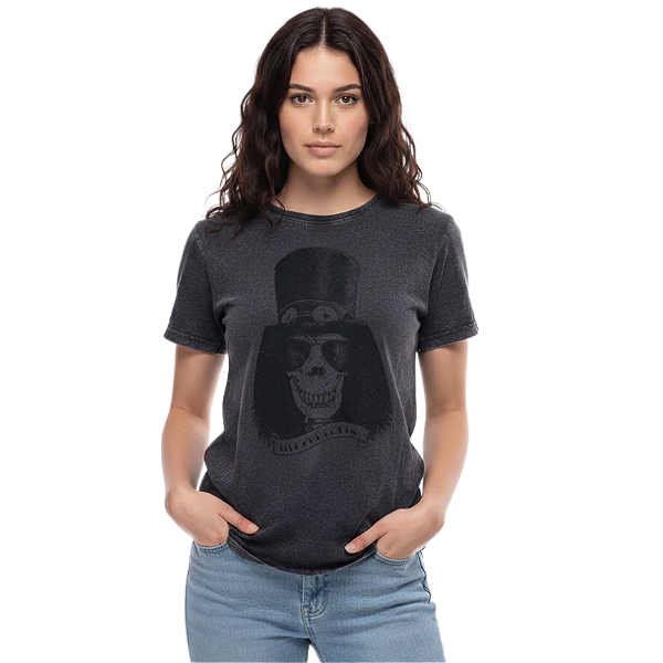 Camiseta LP Estonada Baby Look Slash Skull