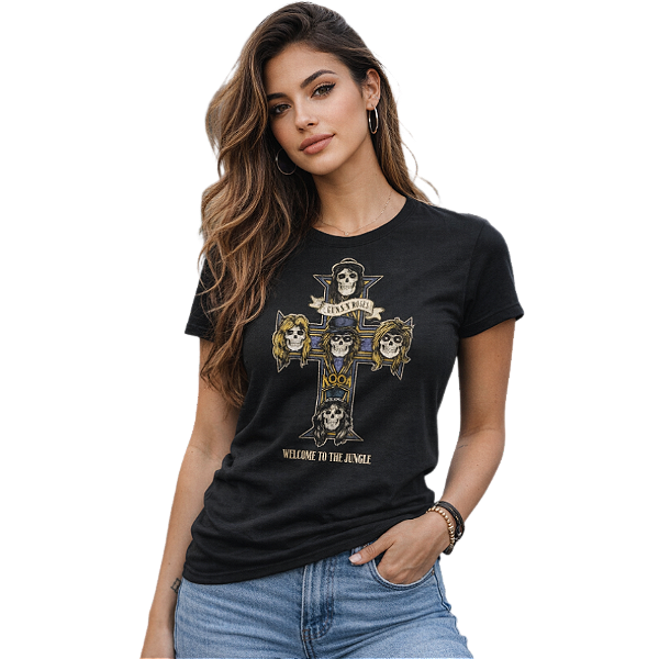 Camiseta LP Preta Feminina Guns N' Roses