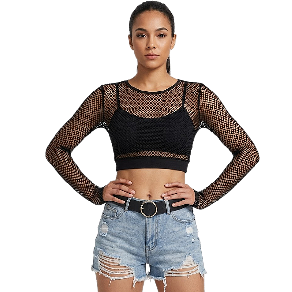 Mesh Top Preto Trama Pequena