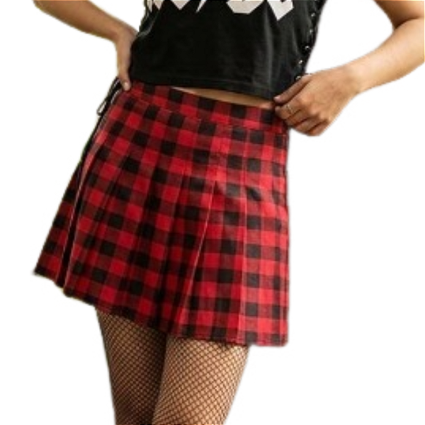 Saia Xadrez Vermelho e Preto