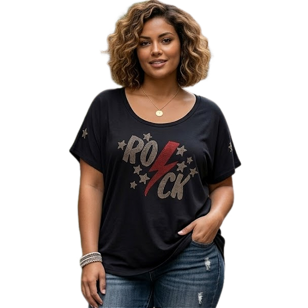 Camiseta Rock Star c/ Strass