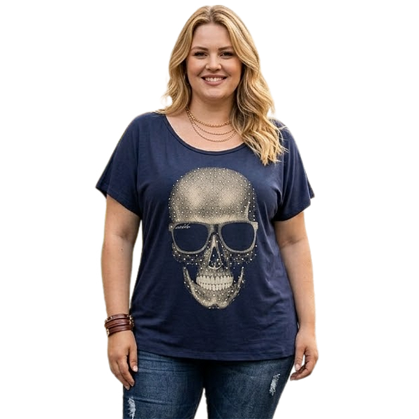 Camiseta RC Skull Raiban c/ Strass